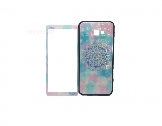 Case Protector Mandala + Mica de Vidrio Samsung J4 Plus