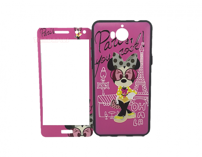 Case Protector Minnie Mouse Y5 2017 - K10 2017 + Mica de Vidrio